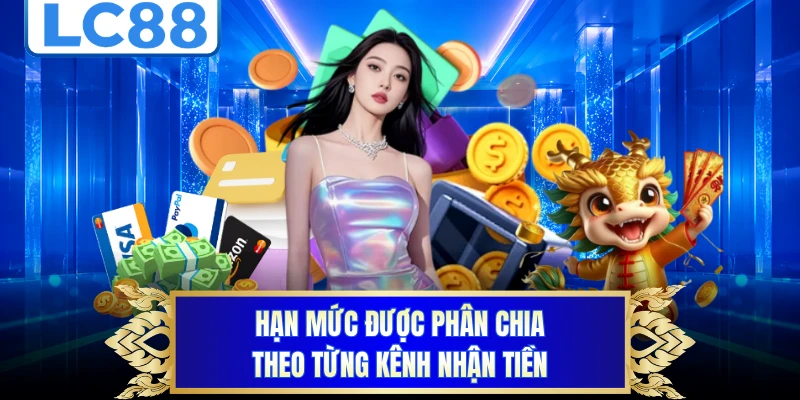 Hạn mức được phân chia theo từng kênh nhận tiền