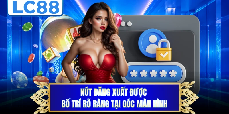 Nút đăng xuất được bố trí rõ ràng tại góc màn hình